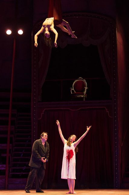 Lisette Oropesa as Gilda and Franco Vassallo as Rigoletto in Rigoletto at Grand Théâtre de Genève