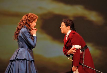 Lisette Oropesa as Romilda and Sonia Prina as Amastris in Xerxes at San Francisco Opera