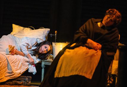 Lisette Oropesa as Violetta Valery and Renata Skarelyte as Annina in La traviata at Royal Opera House
